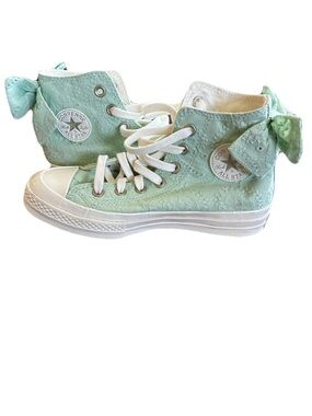 Converse Chuck 70 High Bow Green Paisley Embroidered Sneakers Women’s 6
